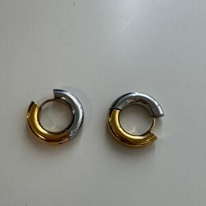 Fallon | Front to Back Two-Tone Hoop Earrings | NWOT